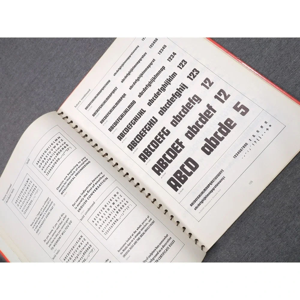 1966 Type & Lettering William Longyear‎  VTG Revised 4th Edition Spiral Bound HC